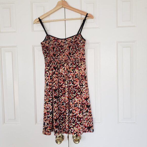 Johnny Martin Multi Color Dress - Size M - Flowy, ruched, spaghetti straps. - Picture 11 of 12